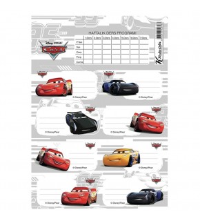 Keskin Color Okul Etiketi Ders Programlı Cars 3 LÜ 220130-33
