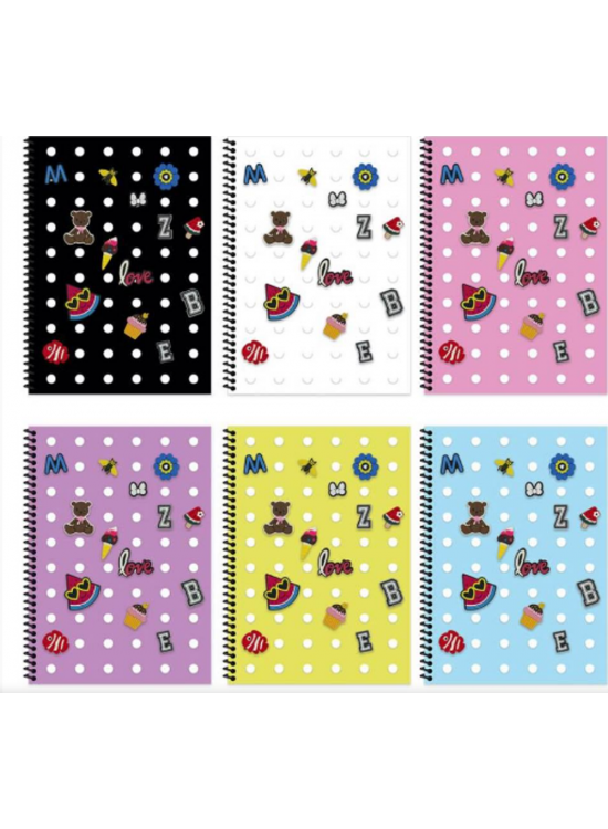 Keskin Color Plastik Kapak Spiralli Fun Defter A6 80 Yp. Çizgili (1 Adet)