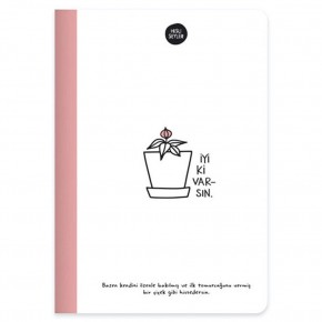 Keskin Color Sert Kapak Cilt Defter Hisli Şeyler 14x20 64 YP Çizgili İyi Ki Varsın