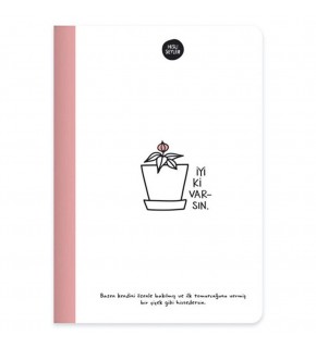 Keskin Color Sert Kapak Cilt Defter Hisli Şeyler 14x20 64 YP Çizgili İyi Ki Varsın