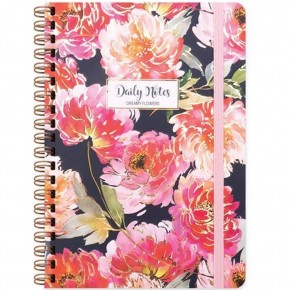 Keskin Color Sert Kapak Spiralli Flowers Lucy A5 80 YP Çiz.