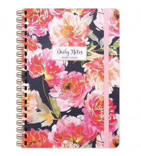 Keskin Color Sert Kapak Spiralli Flowers Lucy A5 80 YP Çiz.