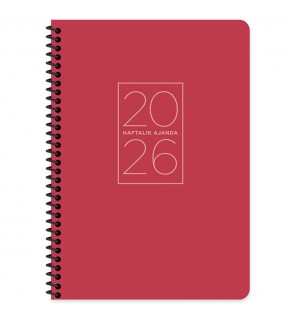 Keskin Color Spiralli Haftalık Ajanda 17x24 Kırmızı 2026