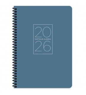 Keskin Color Spiralli Haftalık Ajanda 17x24 Mavi 2026
