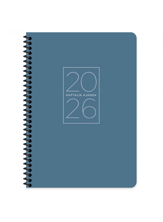Keskin Color Spiralli Haftalık Ajanda 17x24 Mavi 2026