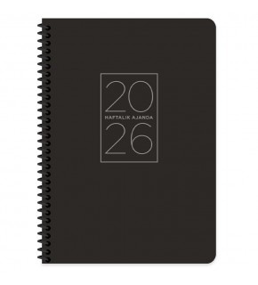 Keskin Color Spiralli Haftalık Ajanda 17x24 Siyah 2026
