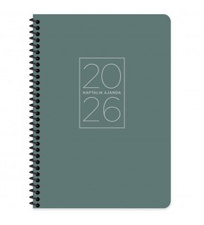Keskin Color Spiralli Haftalık Ajanda 17x24 Yeşil 2026