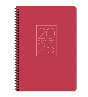 Keskin Color Spiralli Haftalık Ajanda Kırmızı 17x24 2025