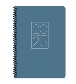 Keskin Color Spiralli Haftalık Ajanda Mavi 20x28 2025