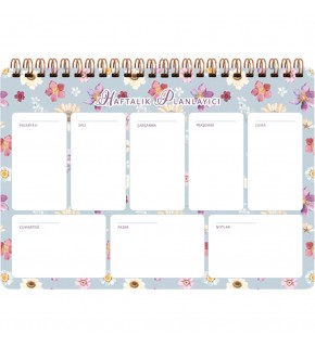 Keskin Color Spiralli Planner Lila Çiçek 17x24