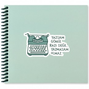 Keskin Color Sticker Defter Hisli Şeyler 16x15 50 YP Çizgili Stickerli Defter Yazsan Gönül Razı Değil Yazmasam Olmaz