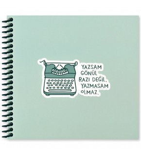 Keskin Color Sticker Defter Hisli Şeyler 16x15 50 YP Çizgili Stickerli Defter Yazsan Gönül Razı Değil Yazmasam Olmaz