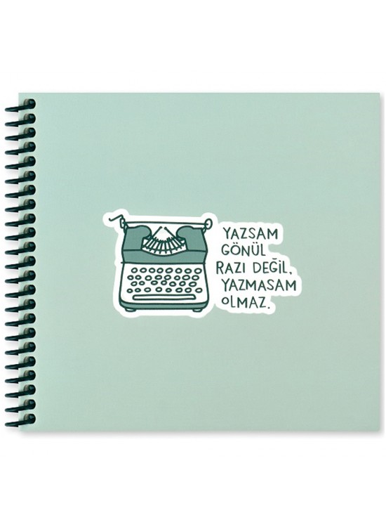 Keskin Color Sticker Defter Hisli Şeyler 16x15 50 YP Çizgili Stickerli Defter Yazsan Gönül Razı Değil Yazmasam Olmaz