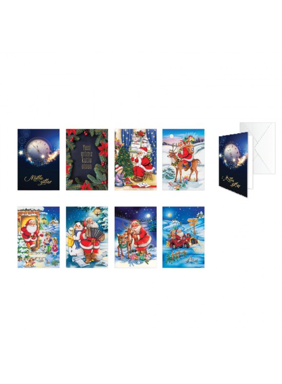 Keskin Color Yaldızlı Yılbaşı Tebrik Kartı Zarflı Tekli 900209-99 (1 Adet)