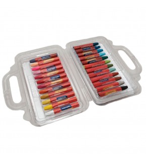 Kidsmode Yağlı Pastel Boya Altıgen 24 Renk Çantalı