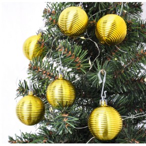 Kika 5cm Ağaç Süsleme Topu 6lı -Altın Hasır-