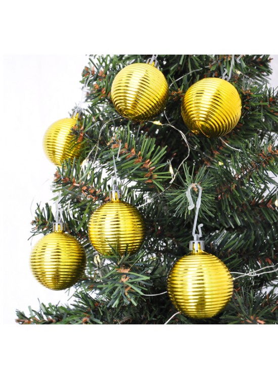 Kika 5cm Ağaç Süsleme Topu 6lı -Altın Hasır-