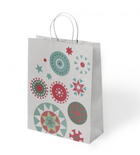 Kika Büküm Saplı Kağıt Torba 25X31 Yılbaşı 24 lü