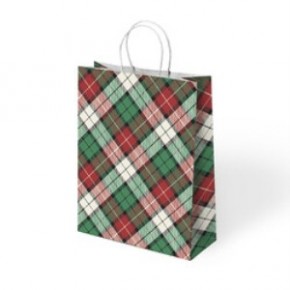 Kika Büküm Saplı Kağıt Torba 25X31 Yılbaşı 24 lü