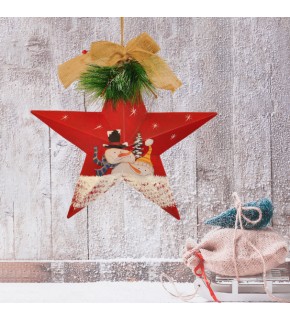 Kika Dekoratif Yılbaşı Kapı Süs Yıldız Kardan Adam