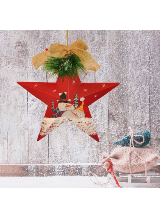 Kika Dekoratif Yılbaşı Kapı Süs Yıldız Kardan Adam