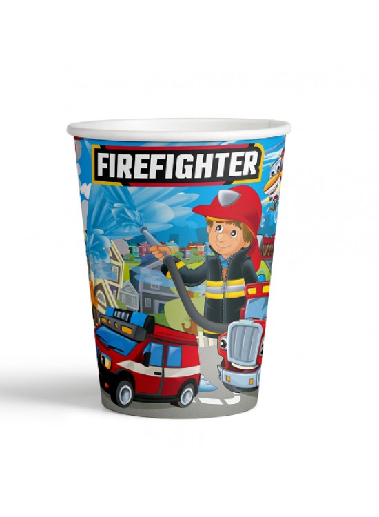 Kika Firefighters Karton Bardak 8oz 8li Kika Firefighters Karton Bardak 8oz 8li