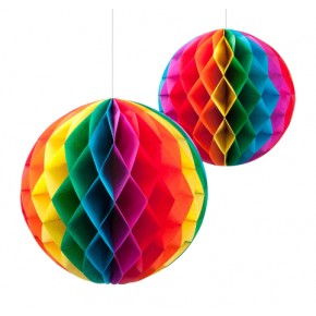 Kika Gökkuşağı Petekli Kağıt Süs 2li