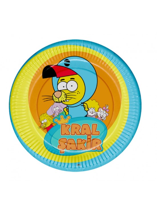 Kika Kral Şakir Action Karton Tabak 23cm 8 Li