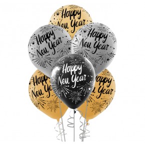 Kika Pastel Balon Çepeçevre Baskılı100lü -Yılbaşı-