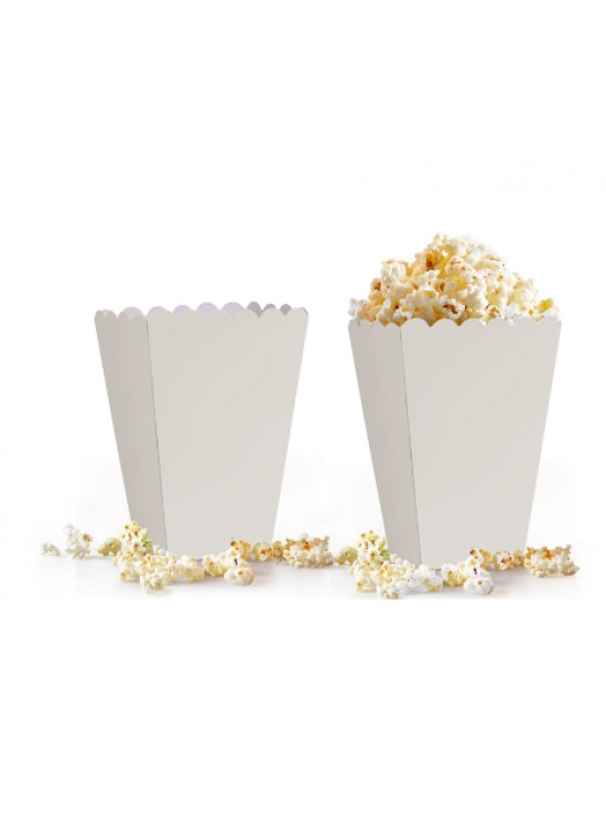 Kika Popcorn Kutusu 8 Li Düz Beyaz Kika Popcorn Kutusu 8 Li Düz Beyaz