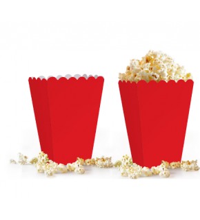 Kika Popcorn Kutusu 8 Li Düz Kırmızı