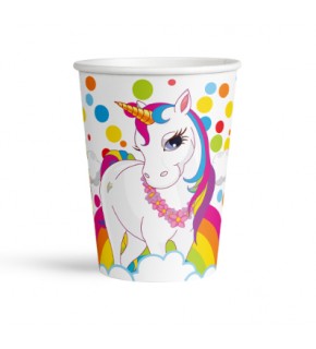 Kika Rainbow Unicorn Karton Bardak 8oz 8 Li