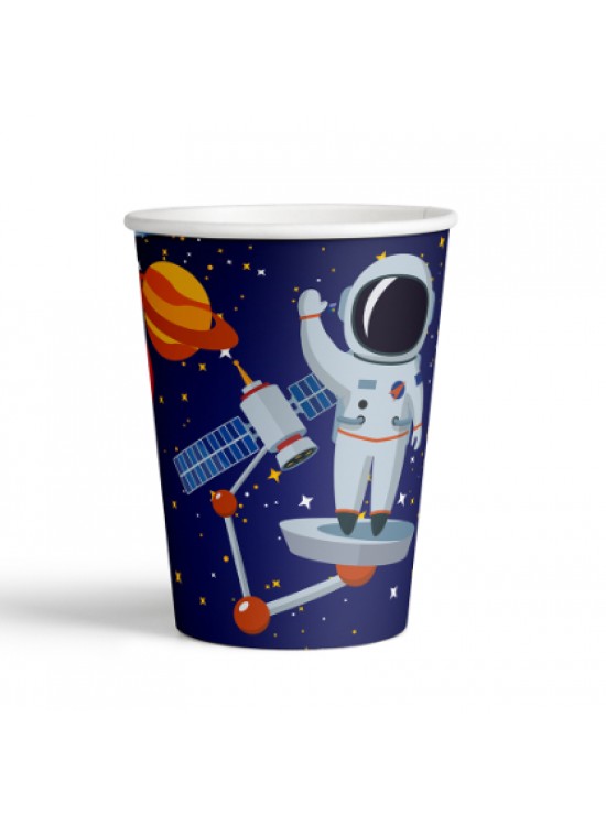 Kika Rocket Space Karton Bardak 8oz 8 Li