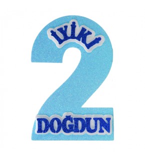 Kika Strafor Süs İyi ki Doğdun 2 Mavi