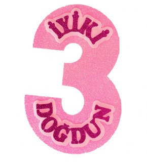 Kika Strafor Süs İyi ki Doğdun 3 Pembe