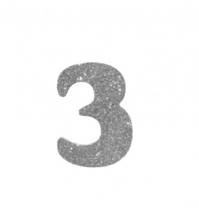 Kika Strafor Süs Rakam Gümüş -3-