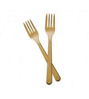 Kika Tek Kullanımlık Plastik Çatal 24 Lü -Altın-