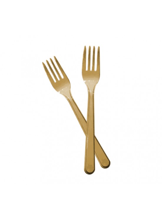 Kika Tek Kullanımlık Plastik Çatal 24 Lü -Altın-