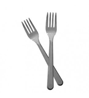 Kika Tek Kullanımlık Plastik Çatal 24 Lü -Gümüş-