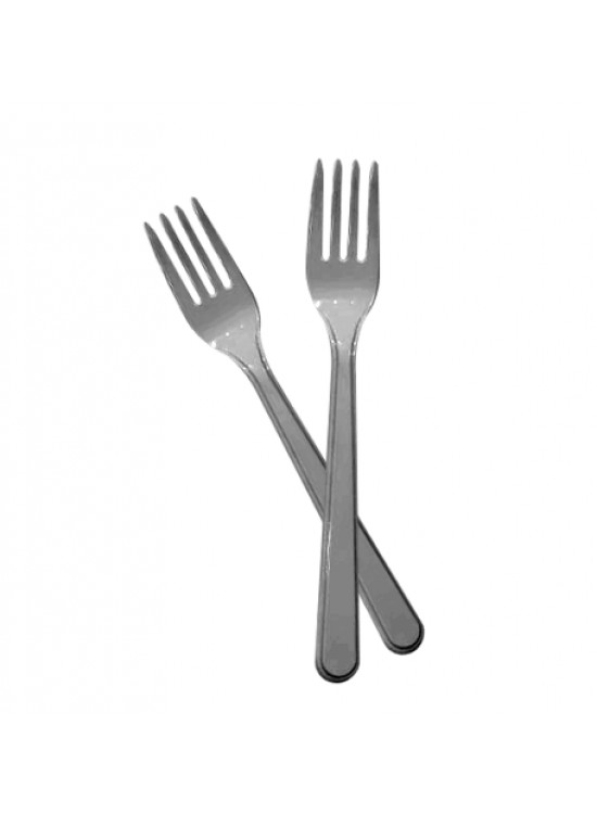 Kika Tek Kullanımlık Plastik Çatal 24 Lü -Gümüş-