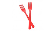 Kika Tek Kullanımlık Plastik Çatal 24 Lü -Kırmızı-