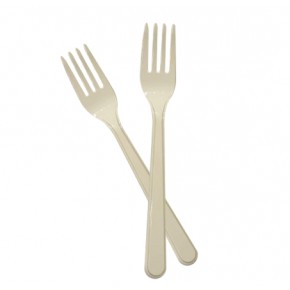 Kika Tek Kullanımlık Plastik Çatal 24 Lü -Krem-