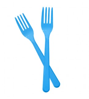 Kika Tek Kullanımlık Plastik Çatal 24 Lü -Mavi-