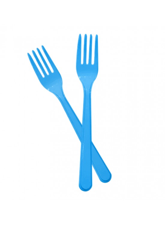 Kika Tek Kullanımlık Plastik Çatal 24 Lü -Mavi-