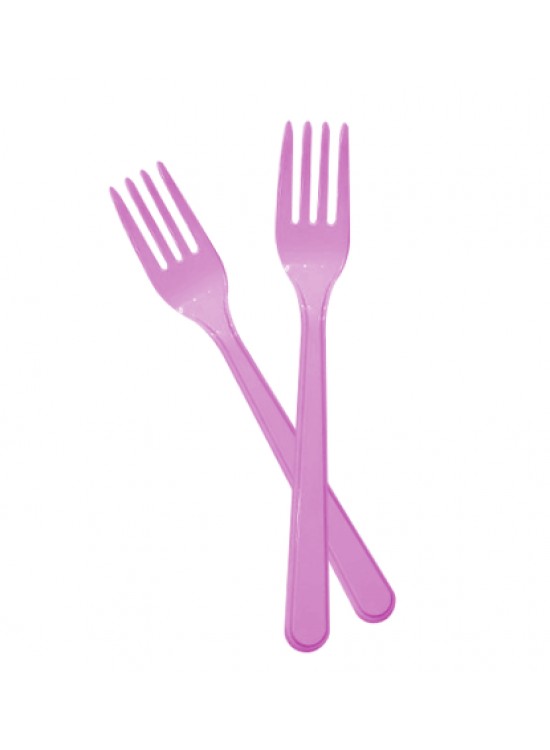 Kika Tek Kullanımlık Plastik Çatal 24 Lü -Pembe-