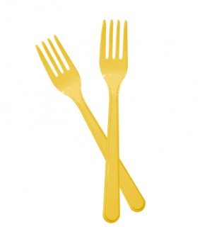Kika Tek Kullanımlık Plastik Çatal 24 Lü Sarı