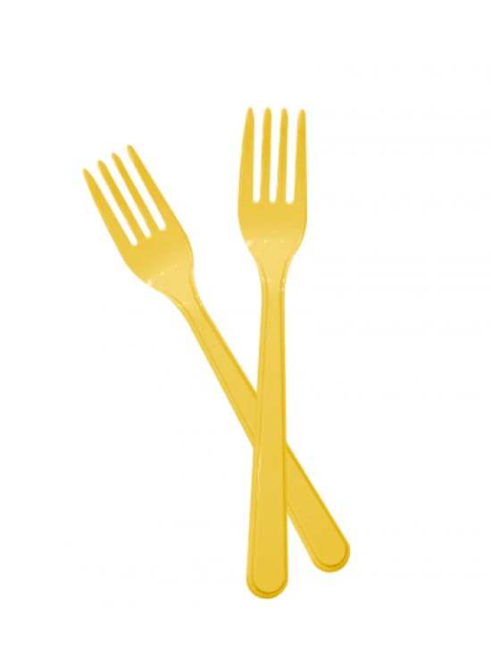 Kika Tek Kullanımlık Plastik Çatal 24 Lü Sarı