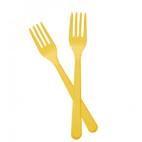 Kika Tek Kullanımlık Plastik Çatal 24 Lü Sarı