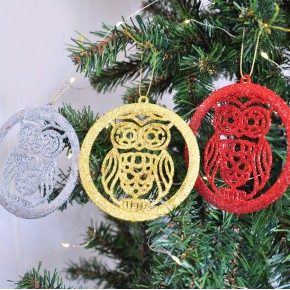 Kika Yılbaşı Ağaç Süsü Simli Bayluş 3lü 2006781-6