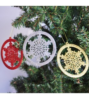 Kika Yılbaşı Ağaç Süsü Simli Kar 3lü 2006781-13